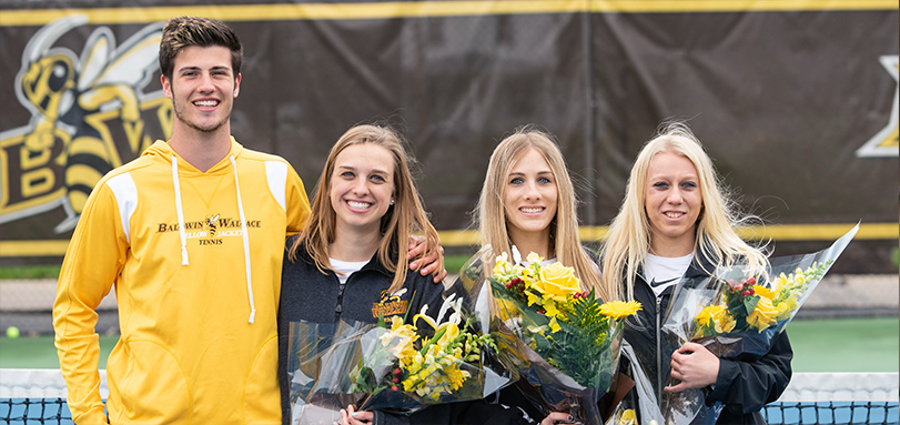Seniors Alex Papke, Kayla Eeg, Shannon Finkenthal and Kelly Peskura