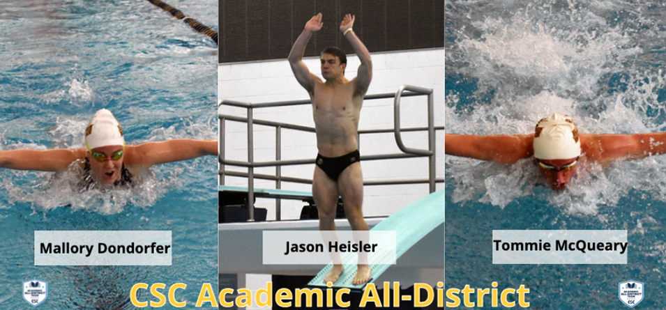 Three Swimming and Diving Student-Athletes Garner CSC Academic All-District Accolades