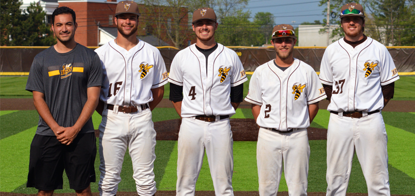 Student Assistant Coach Spencer George, Cole Nieto. Logan Heffernan, Steve Montgomery, Kevin Hagen