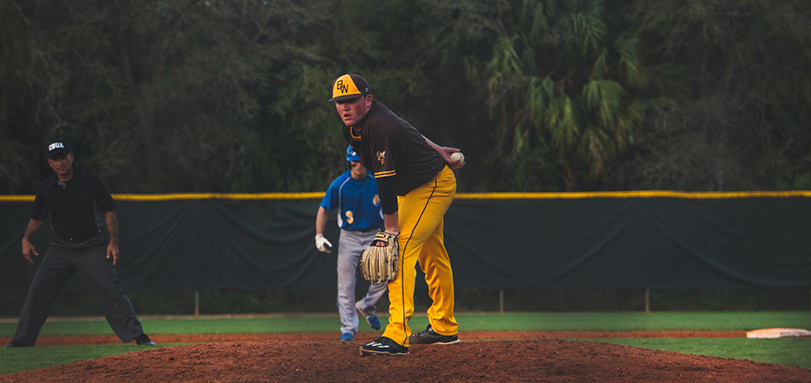 Junior pitcher Spencer Aukerman struck out a career-high batters in the victory over Alma (Photo Courtesy of Alec Palmer)