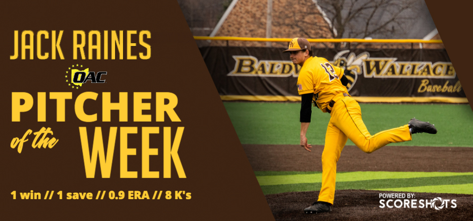 Raines Collects OAC Pitcher of the Week Honor