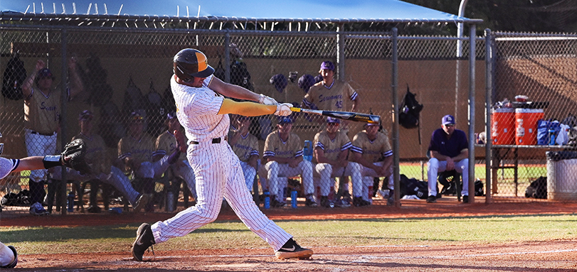 Luke Vonderhaar as he hits one deep (photo courtesy of Gwenn Kolenich)