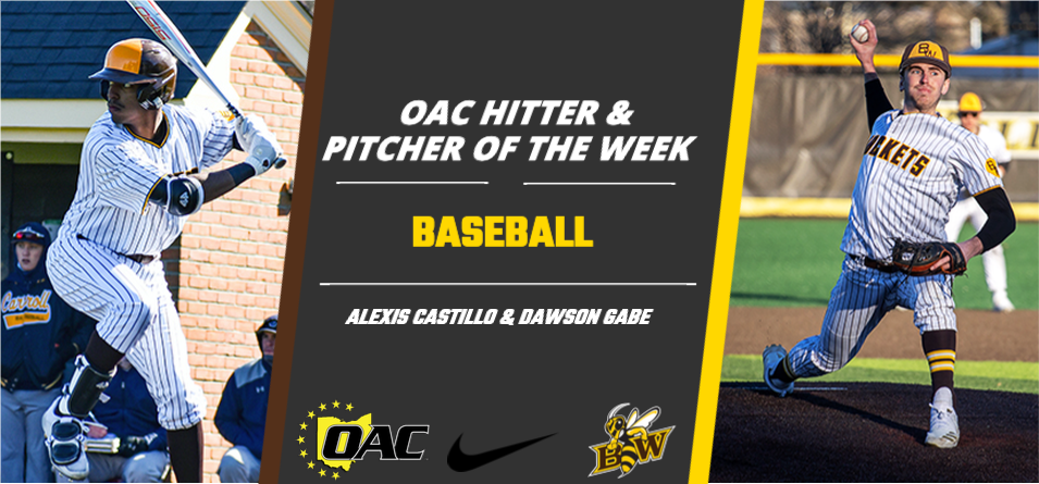 Castillo and Gabe Tabbed OAC Baseball Players of the Week