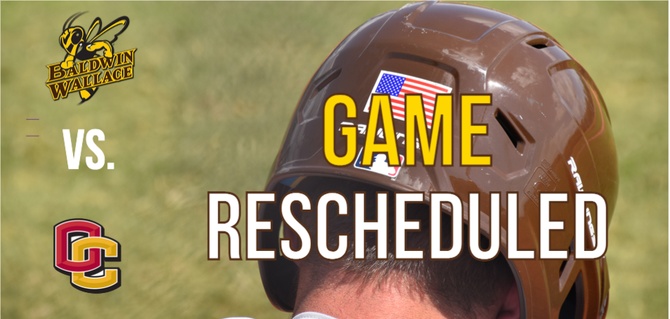 Wednesday&rsquo;s Baseball Game vs. Oberlin Rescheduled