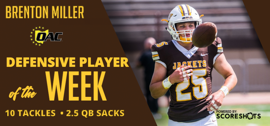 Miller Garners First Career OAC Football Defensive Player of the Week Accolade