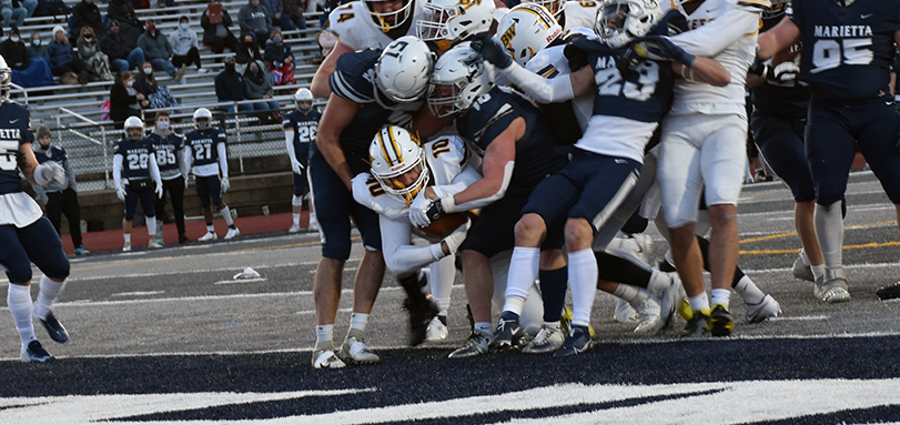 Gino Fornaro scores first collegiate touchdown (Photo Courtesy of Austin Vest '21)