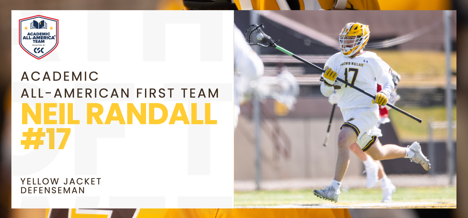 Neil Randall named a CSC Academic All-America honoree (photo courtesy of Erik Drost '11)