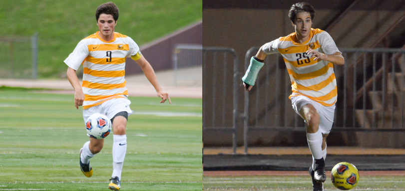 Senior midfielder Kurt Raney and junior All-OAC Forward of the Year Danny Ruple