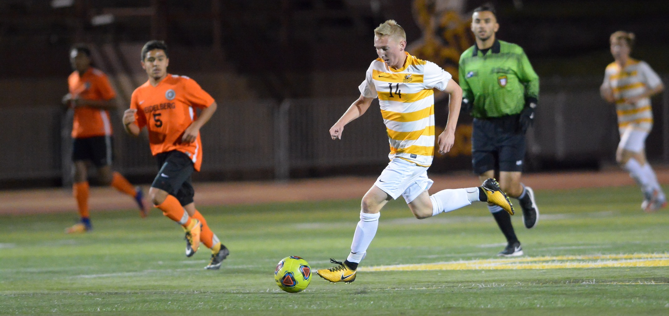 Junior Academic All-OAC forward Cannon Dees scored his first collegiate goal in the Yellow Jackets' 3-2 win over Geneseo (N.Y.)