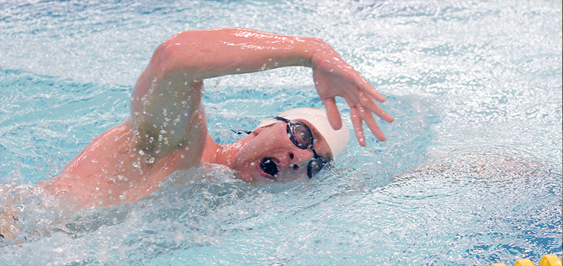 Senior freestyler John Beyer helped two relay teams to sixth-place finishes in the Viking Relay Challenge