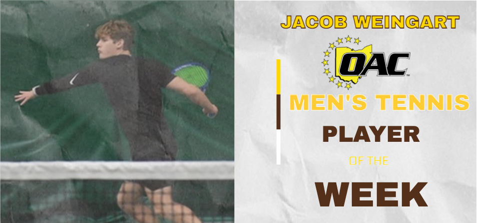 Weingart Garners First Career OAC Men&rsquo;s Tennis Player Weekly Honor