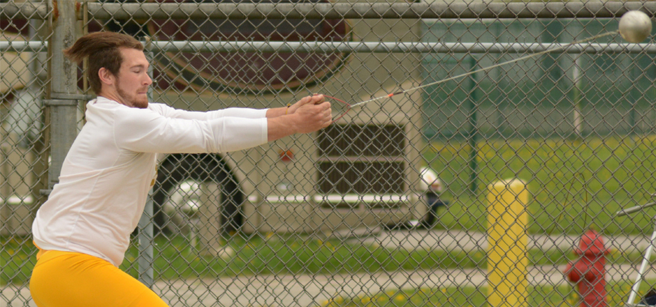 Senior All-OAC thrower Zak Dysert broke the school hammer throw record at the John Homon Open