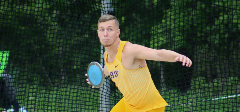 Freshman thrower Joe Barnes placed sixth in javelin throw at the 2021 OAC Outdoor Championships (Photo courtesy of Heidelberg University Athletics)