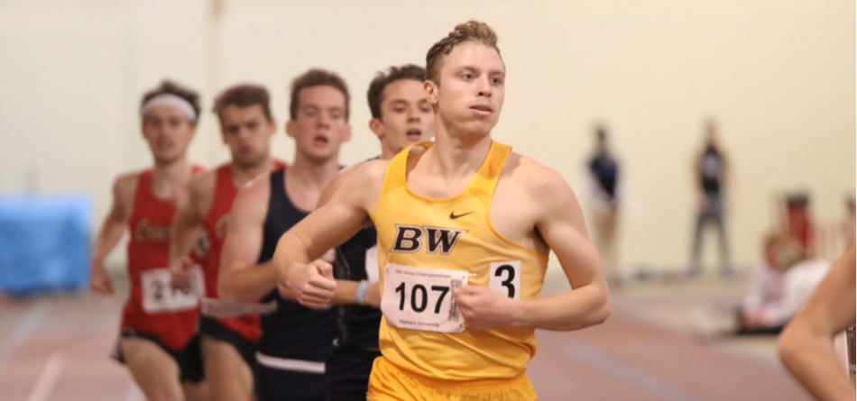 Junior distance runner David Prather was a member of the fourth-place distance medley relay team at the 2021 OAC Championships (Photo courtesy of Megan Miller/Otterbein University)