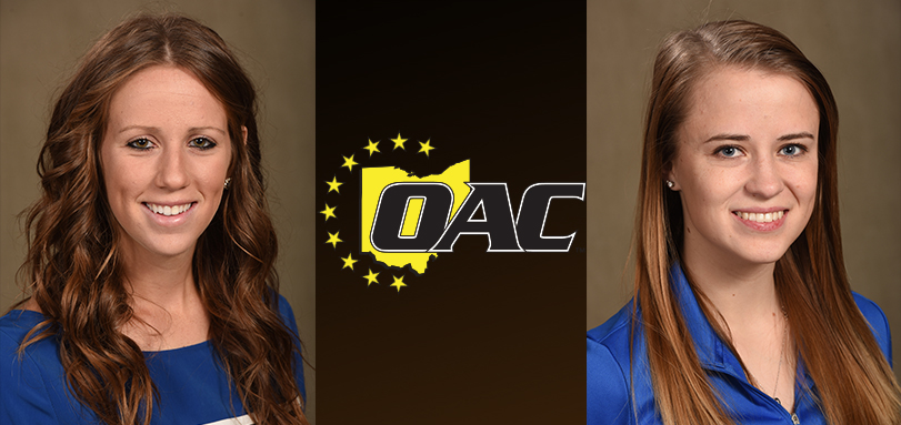 Academic All-OAC Laura Vidmar and Kelsey Johnson