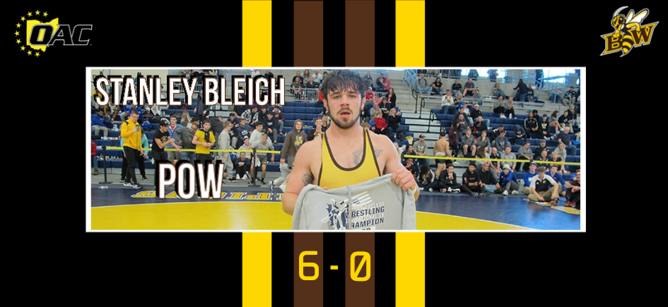 Bleich Garners First Career Wrestler of the Week Accolade