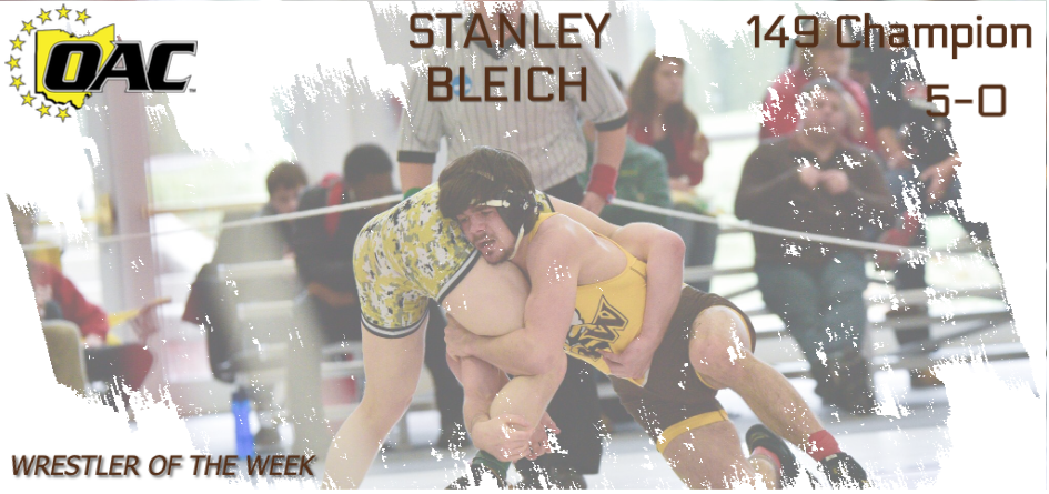 Bleich Secures Third OAC Wrestler of the Week